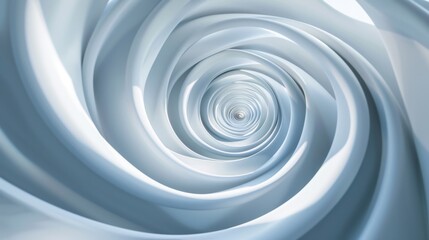 Fototapeta premium Abstract 3D spiral with smooth, flowing white lines creating a captivating, futuristic, and hypnotic design. Suitable for backgrounds and designs.