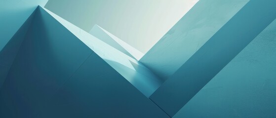 Modern abstract geometric background featuring intersecting blue shapes creating dynamic light and shadow effects.