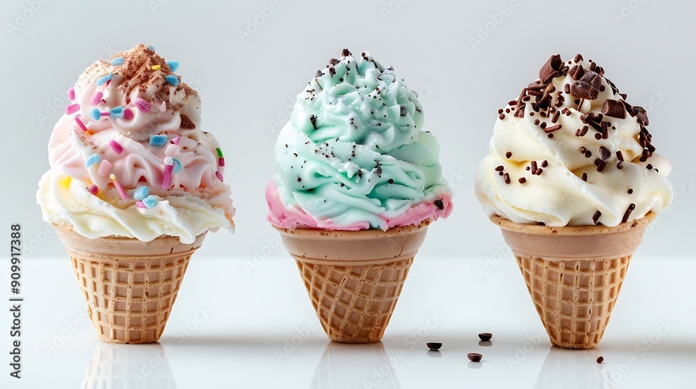 Poster white background ice cream isolated : generative ai
