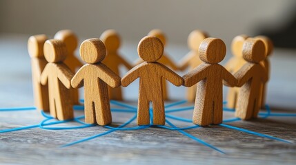 Team Dynamics Illustrated with Interconnected Figures