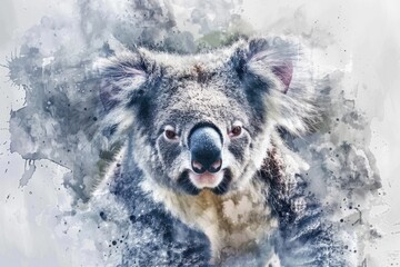 Naklejka premium A cute and cuddly koala bear illustration in watercolor style, suitable for children's books or wildlife-themed designs
