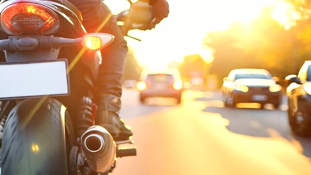Motorcycle and Car Accident on Asphalt Road - Dangerous Collision Between Vehicle and Bike, Emergency Help Required, Careless Fast Driver, Automobile, Drunk Driver, Helmet Photo 
