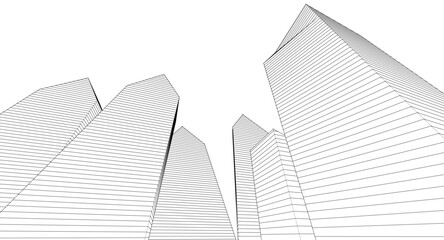 ​​abstract architecture 3d illustration background	
