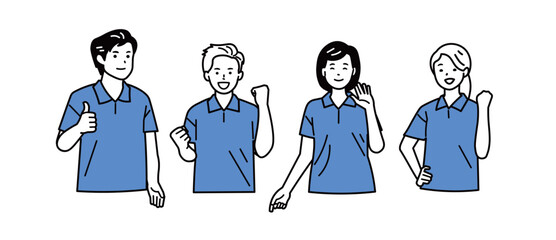 Naklejka premium ユニフォームの同僚_ポロシャツ_上半身