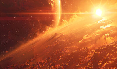 Red Planet Day copy space background