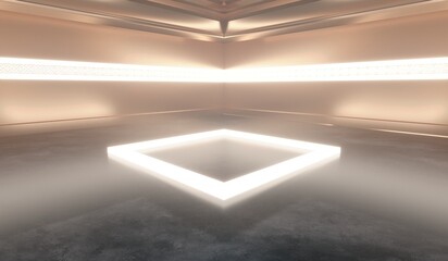 Square room, background, stage, backdrop, 3D illustration