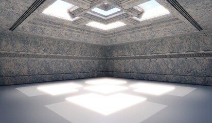 Square room, background, stage, backdrop, 3D illustration