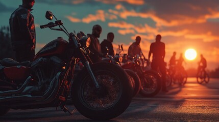 Motorcycle gang meeting, AI generated Image