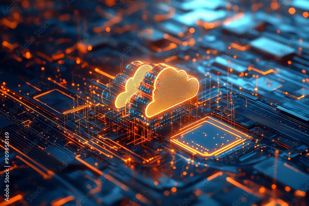 Aufkleber Cloud Computing Network Technology.