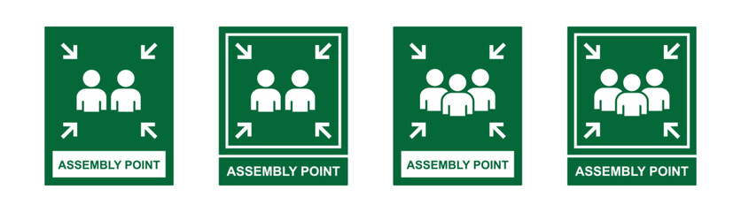 Assembly point icon. Emergency evacuation assembly icon, vector illustration