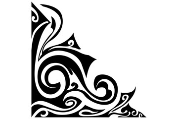 Border Frame Ornament Design with Black Swirl Theme for Decoration