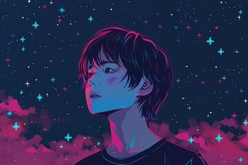 ポップカルチャー風の東京ボーイ（インフルエンサー・モデル・アート・ユーチューバー・アイコン・ポートレート）