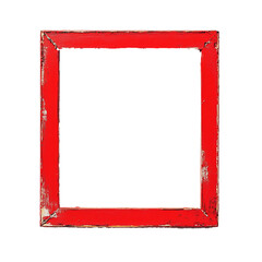 Vintage Red Wooden Frame with Transparent Background, Rustic and Decorative Design Element PNG