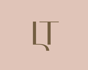 LT letter logo icon design. Classic style luxury initials monogram.