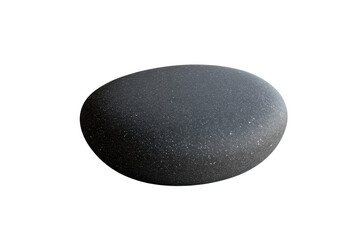 Smooth black stone on a transparent background. ideal for spa, relaxation, and zen lifestyle...