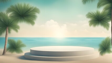 Fototapeta premium Podium beach sea tropical