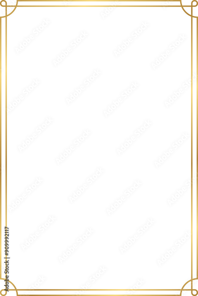 Canvas Prints rectangle golden frame border with 4x6 aspect ratio for invitation, card, cut out ,isolated on trans