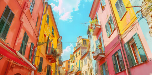 Colorful Buildings in an Italian City - Photo