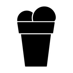 Illustration showing a black ice cream icon on a white background