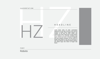 Business Alphabet presentation template monogram black and white grayscale letters minimalistic layout