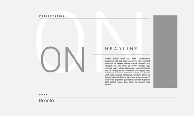Business Alphabet presentation template monogram black and white grayscale letters minimalistic layout
