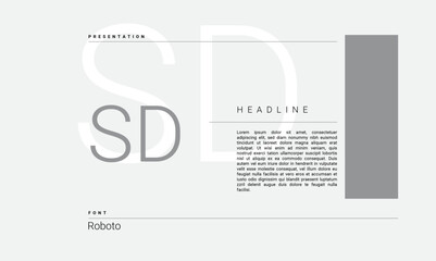 Business Alphabet presentation template monogram black and white grayscale letters minimalistic layout