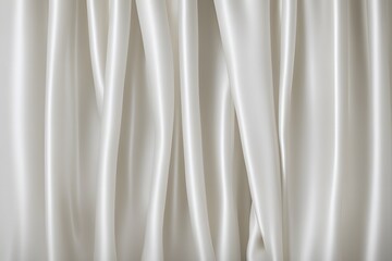 Luminous pearl white silk curtain with a smooth finish for classic product showcases, AI Generated