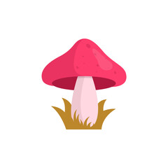 Mushroom minimalist vector illustration ,simple transparent graphic element .Isolated on white background