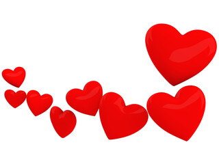 Set of red heart background png