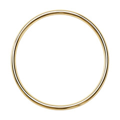 Elegant Gold Circular Frame on Transparent Background for Design and Decoration