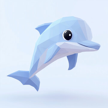 ローポリゴン3Dイルカ