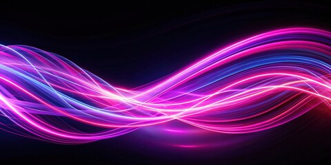 Mesmerizing display of swirling pink and purple light trails on a dark background, mesmerizing, display, swirling