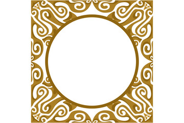 Border Frame Ornament Design with Gold Liquid Theme for Decoration