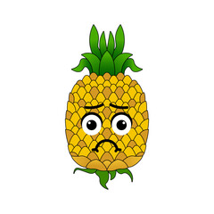 Pineapple emoticon illustration vector. Illustration isolated on white backgrounds