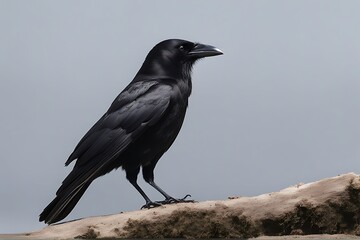 crow carrion corvus side view isolated white corone bird wildlife animal cut-out on no people nobody one raven standing up studio shot vertebrate background