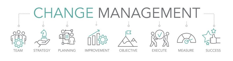 Change management concept - thin line two-tone icon vector illustration