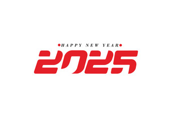 Happy New Year 2025 Text Typography Design Element flyer, banner design.