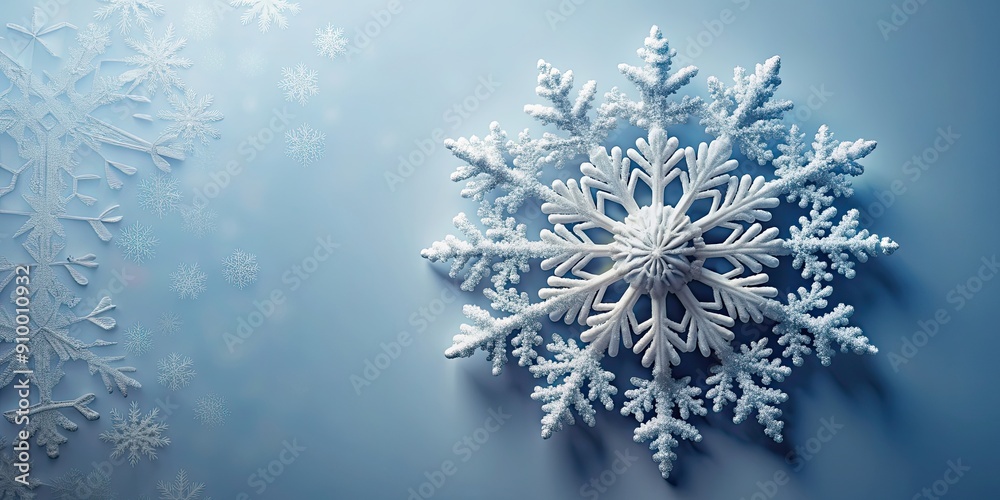 Wall mural Snowflake against a background, snow, winter, cold,ice, delicate, crystal, frost, seasonal, unique, intricate, frozen