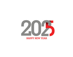Happy New Year 2025 Text Typography Design Element flyer, banner design.