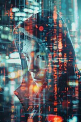 Creative double exposure of network security.