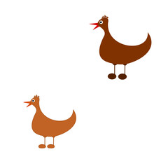 Print pattern to decorate object with birds ducks on white background - vector