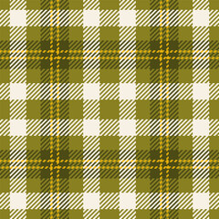 Network plaid check pattern, trim background fabric seamless. Birthday texture vector textile tartan in yellow and linen colors.