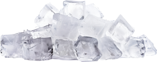 Ice cubes on white