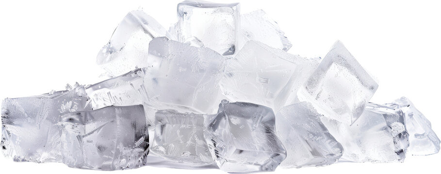 Ice cubes on white