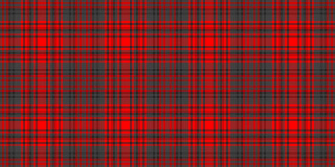 Deluxe check texture pattern, tape fabric plaid vector. Print tartan background seamless textile in red and grey colors.