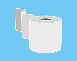Toilet paper roll or tube icon design, template for wc. Bathroom hygiene icons, kitchen cleaning towel. Blank soft scroll product.