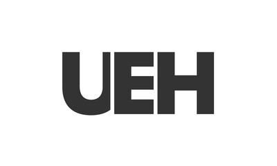 UEH logo design template with strong and modern bold text. Initial based vector logotype featuring simple and minimal typography. Trendy company identity.