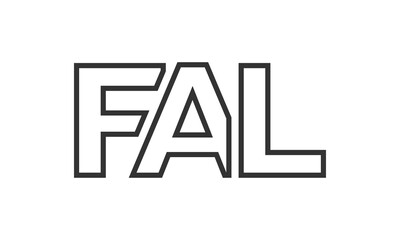 FAL logo design template with strong and modern bold text. Initial based vector logotype featuring simple and minimal typography. Trendy company identity.