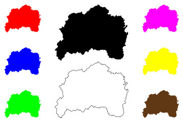 Remscheid City (Federal Republic of Germany, North Rhine-Westphalia) map vector illustration, scribble sketch City of Remscheid map