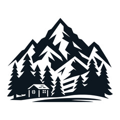 Obraz premium Mountains Logo, vector logo in a modern style